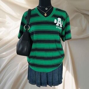 Green and black striped Y2K oversized Aeropostale shirt